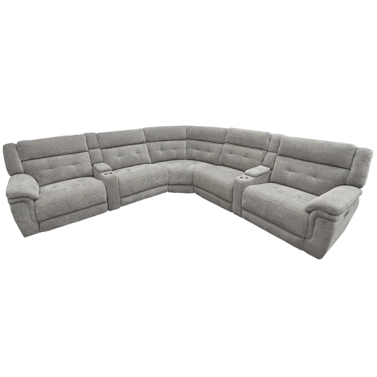27a696e495ed6e6f1c3373186e354edb Richland - Bristol Grey 7pc Modular Power Reclining Sectional With Power Adjustable Headrests - Image 1
