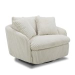 Boomer - Mega Ivory Large Swivel Chair With 2 Toss Pillows - Image 6