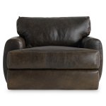 Cameron Leather Swivel Chair Without Pillows - Image 3