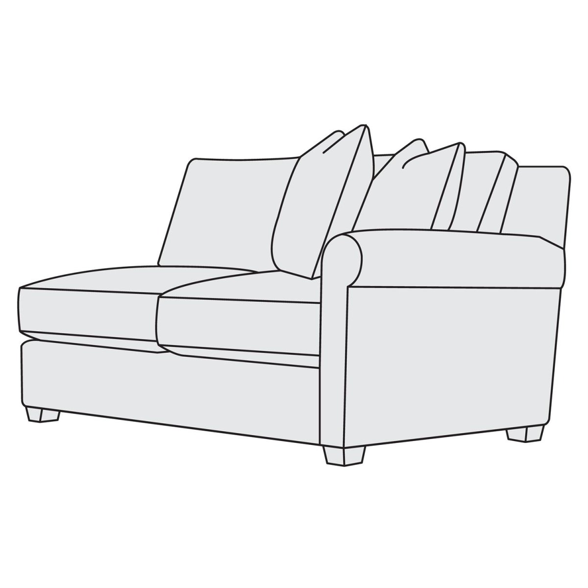 30353e56bffe69c456ca154cba589372 Barnes Fabric Right Arm Loveseat - Image 1