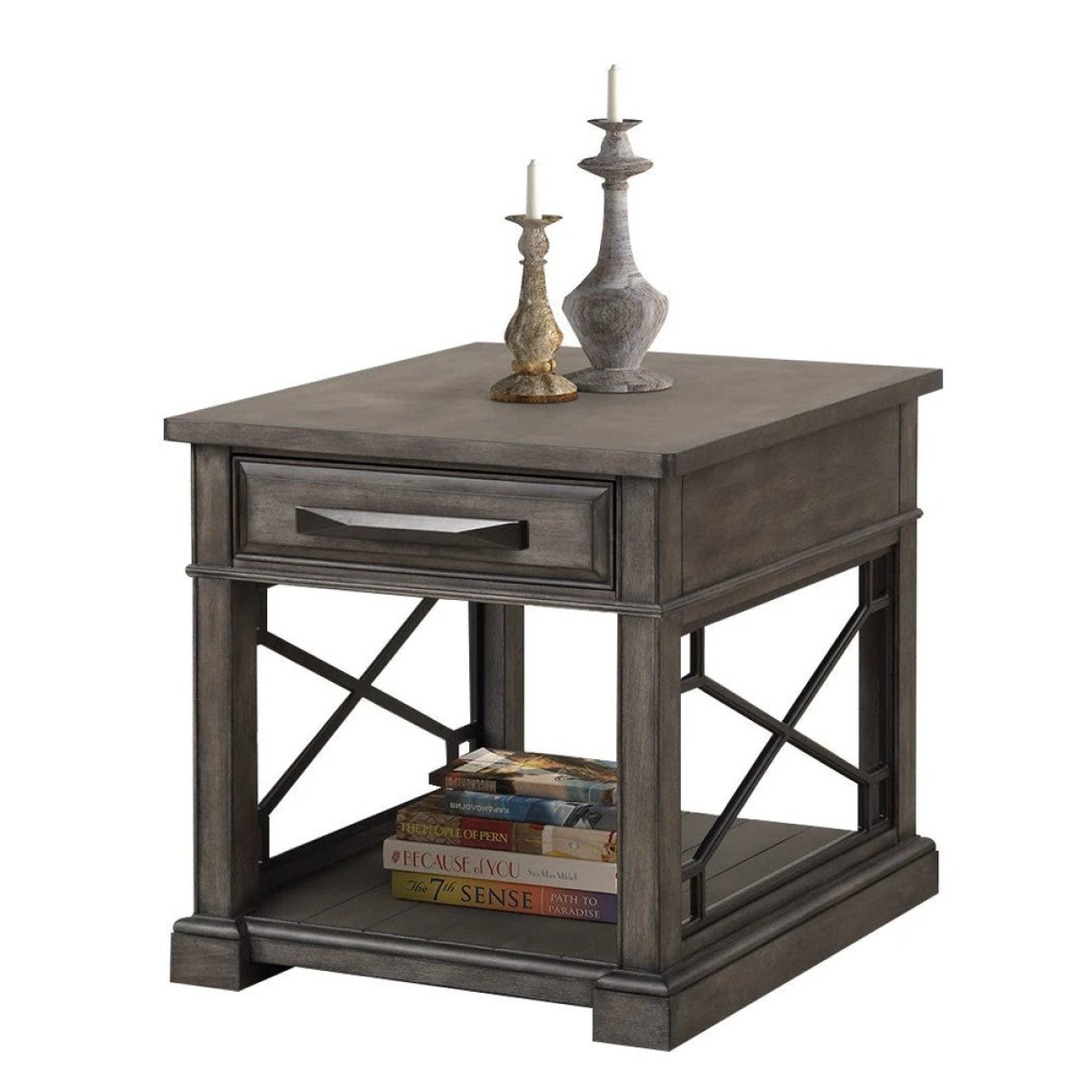 3445690a73b2d4c8c93baa46e679ac8d Sundance - Smokey Grey End Table - Image 1