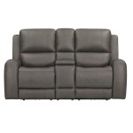 Belmont - Autumn Fog Power Zero Gravity Tilt Console Loveseat