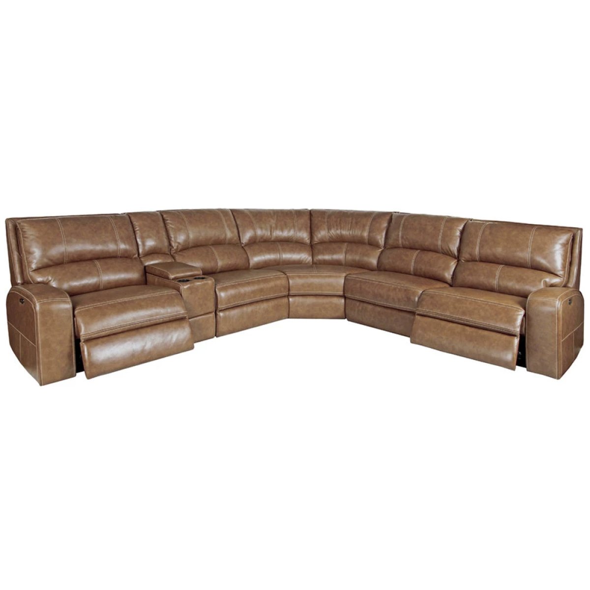 47c1d0682f3dc9572817a3a4ee2f7def Swift - Bourbon 6pc Modular Power Reclining Sectional With Power Adjustable Headrests - Image 1