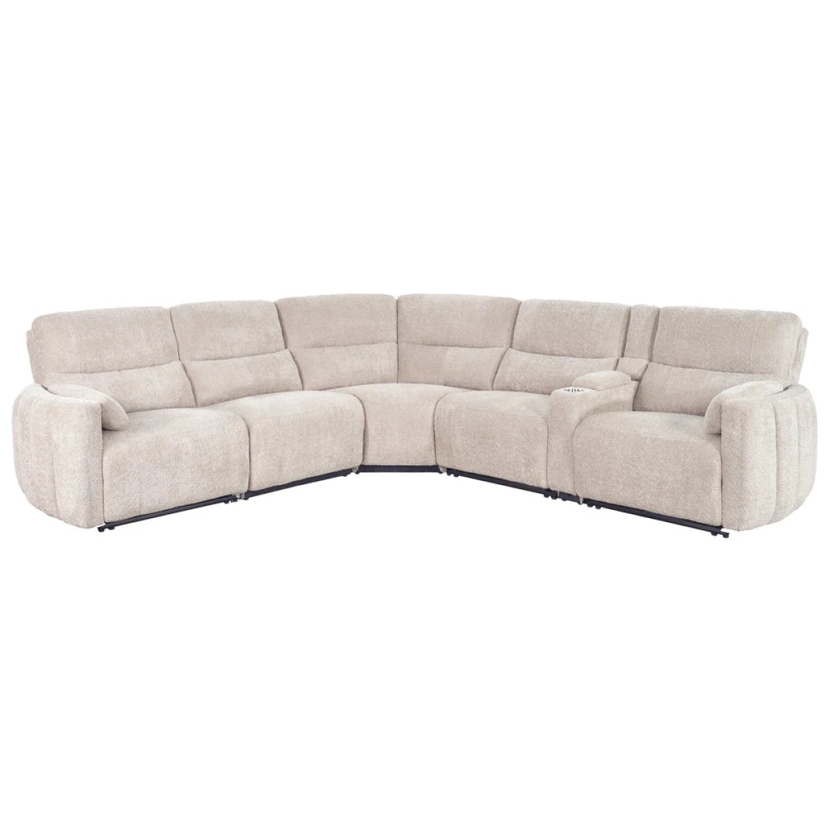 4fc762c234376a43408002881ccdfdf9 Modesto - Buttercream 6pc Modular Power Reclining Sectional With Power Adjustable Headrests - Image 1