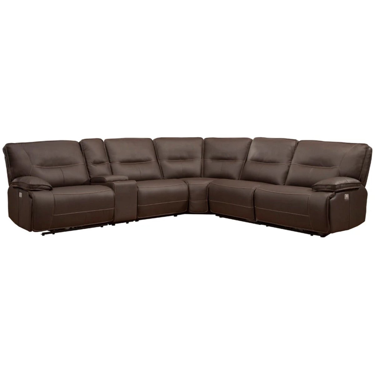 524e26d1d87e13e7dff3a7f491b6fdc4 Spartacus - Chocolate 6pc Modular Power Reclining Sectional With Power Adjustable Headrests - Image 1