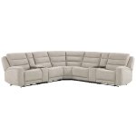 Felix - Mari Fawn 6pc Power Zero Gravity Modular Sectional With Power Headrest