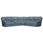 Whitman - Verona Azure Powered By Freemotion 6pc Modular Power Reclining Sectional With Power Adjustable Headrests