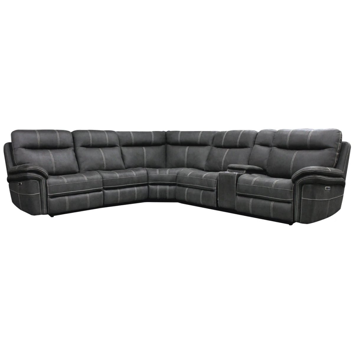 69ff34e742fb788ce512112d001f6118 Mason - Charcoal 6pc Modular Power Reclining Sectional With Power Adjustable Headrests - Image 1
