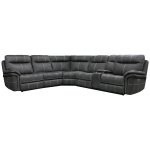 Mason - Charcoal 6pc Modular Power Reclining Sectional With Power Adjustable Headrests
