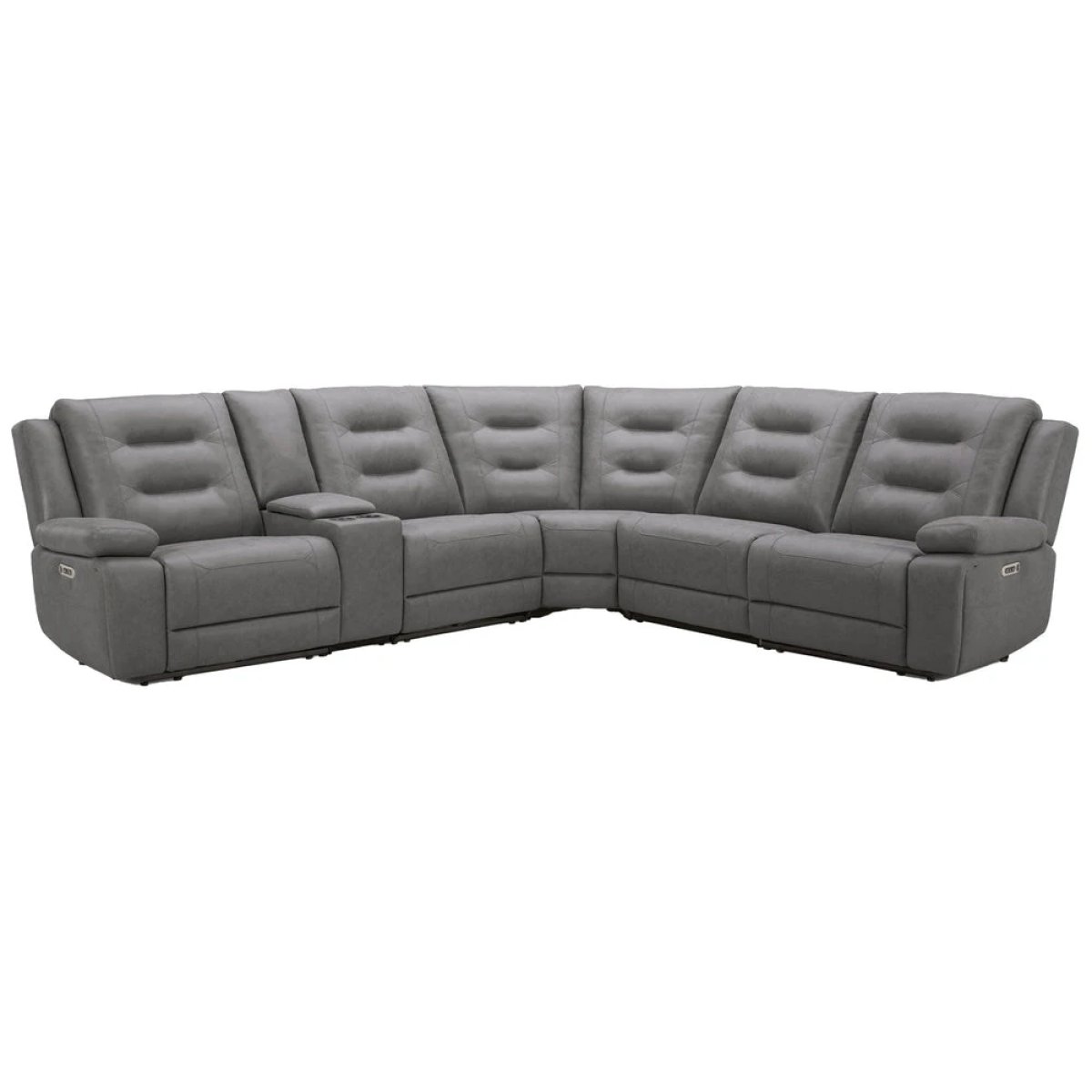 702869dc46179a8da671a33b63f280f4 Caldwell - Tahoe Charcoal 6pc Modular Power Reclining Sectional - Image 1