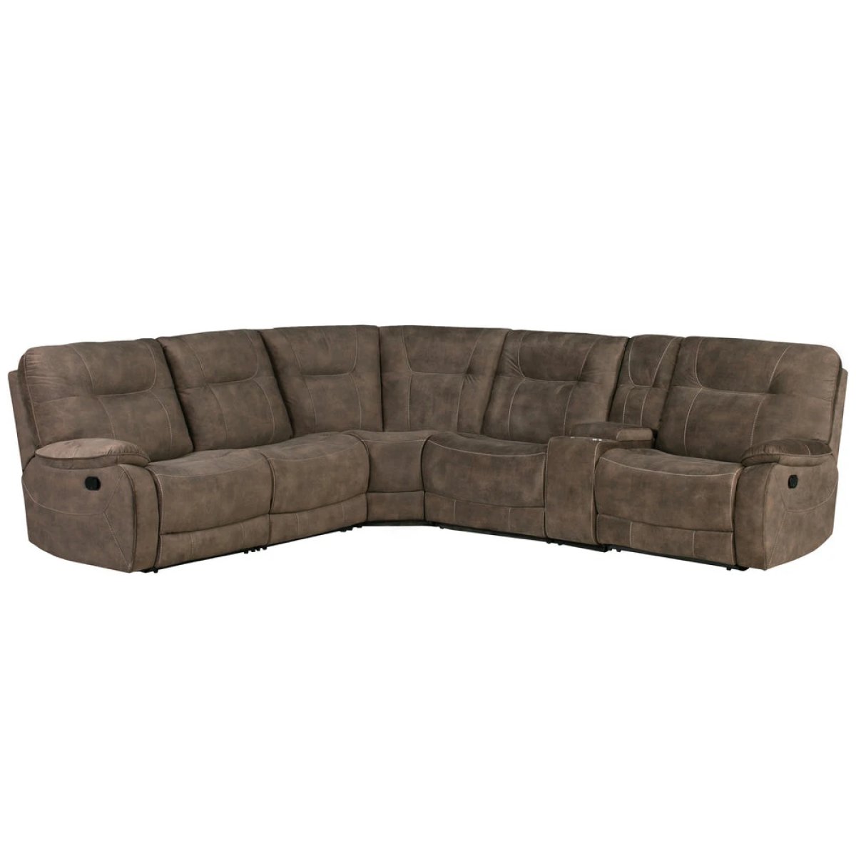 71bf6dd4e08c194252f55d71f84fe9ff Cooper - Shadow Brown 6pc Manual Reclining Sectional - Image 1