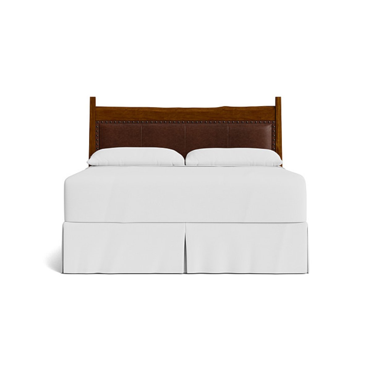 745993cdd58d743111eae80b1875a040 Heritage Live Edge Leather Upholstered Bed - Image 1