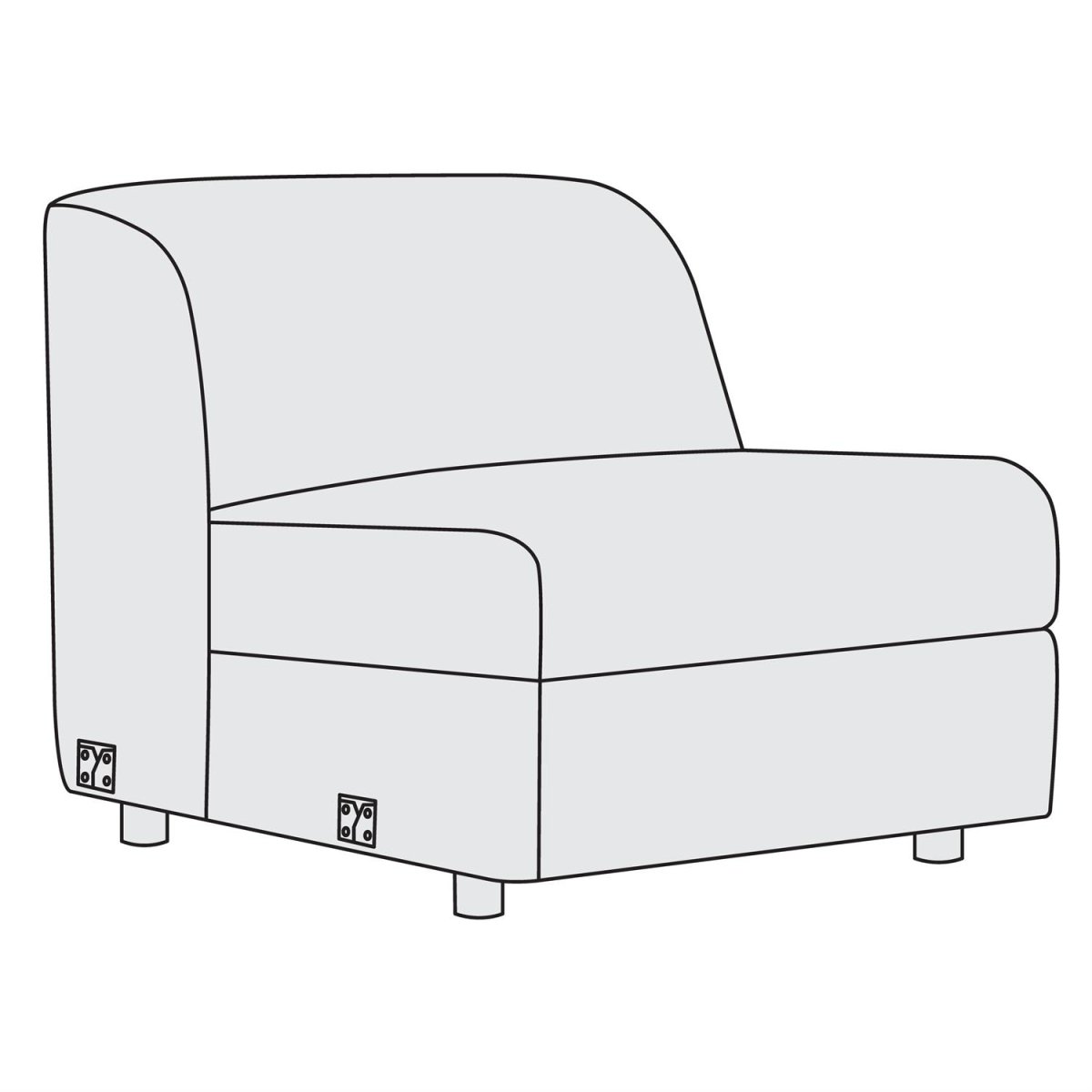 8514e2cbe12713b23b376866724cdb9d Massimo Fabric Armless Chair - Image 1