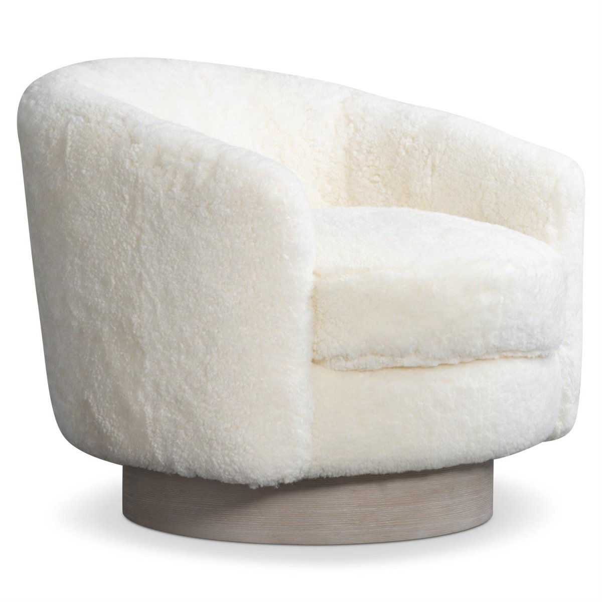 965f3a045d91eb932589e4e7ad650bea Camino Shearling Swivel Chair - Image 1