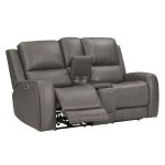 Belmont - Autumn Fog Power Zero Gravity Tilt Console Loveseat - Image 3
