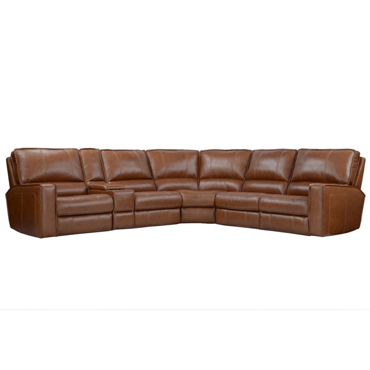b44a388530cba03d3ce3ecfc3c3f5ee5 Rockford - Verona Saddle 6pc Modular Power Reclining Sectional With Power Adjustable Headrests - Image 1