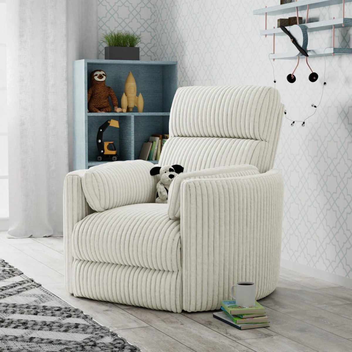 b80797fe45be2d058b1c1ffc4bfb84d8 Radius - Mega Ivory Power Swivel Glider Recliner - Image 1