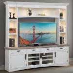 Americana Modern - Cotton 92" Tv Console With Hutch & Led Lights - Image 3
