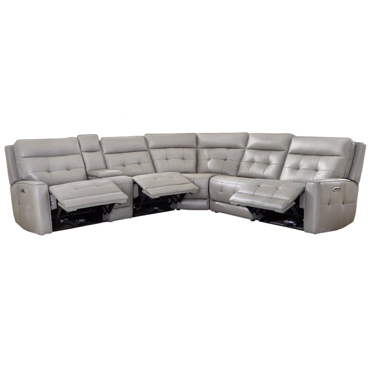 ce34df8c9d2d443916281ad42b333742 Canterbury - Pewter 6pc Zero Gravity Modular Power Reclining Sectional - Image 1