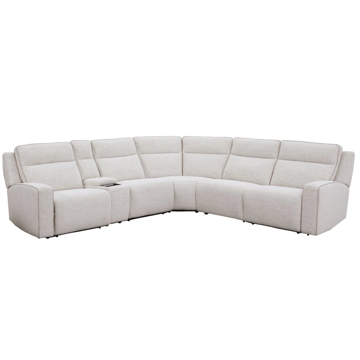 d11465335db9093f3fe383bc92e1e1a6 Lancaster - Fluffy River Rock 6pc Zero Gravity Modular Power Reclining Sectional - Image 1