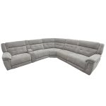 Richland - Bristol Grey 6pc Modular Power Reclining Sectional With Power Adjustable Headrests