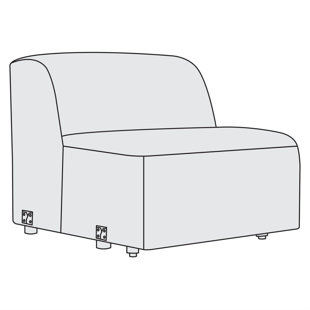 d3f71d33d58a4983d6adcc12c394c3a5 Billings Leather Armless Chair - Image 1