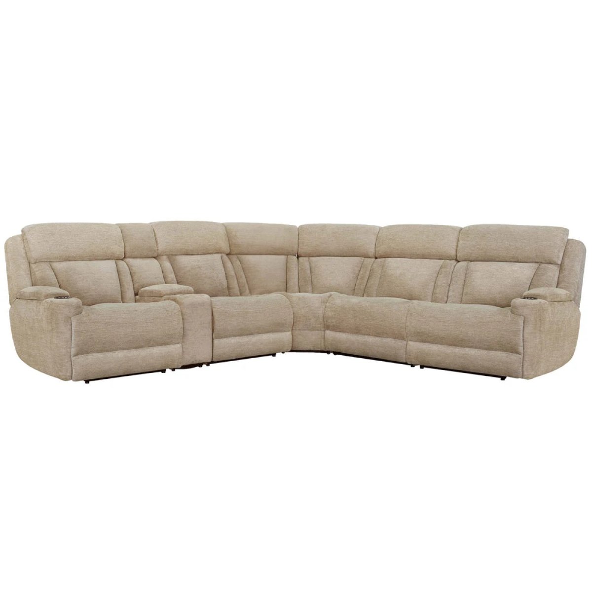 dcd5a2c495045b364573a27e470e3d3a Dalton - Lucky Fawn 6pc Power Reclining Sectional - Image 1