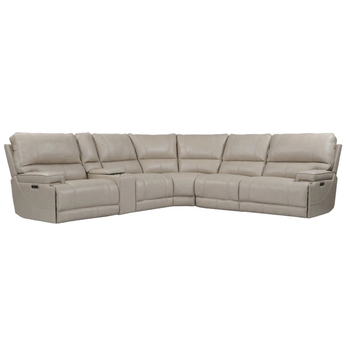 ebd457224a9ba2d480801b912f9e9288 Whitman - Verona Linen Powered By Freemotion 6pc Modular Power Reclining Sectional With Adjustable Headrests - Image 1