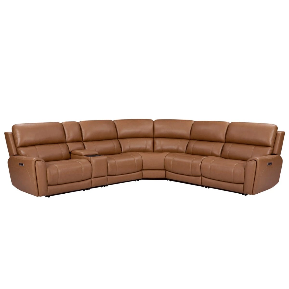 edfd09834d6cef175f3275a33d263d68 Hancock - Apple Cider 6pc Power Zero Gravity Modular Sectional With Power Headrest & Lumbar - Image 1