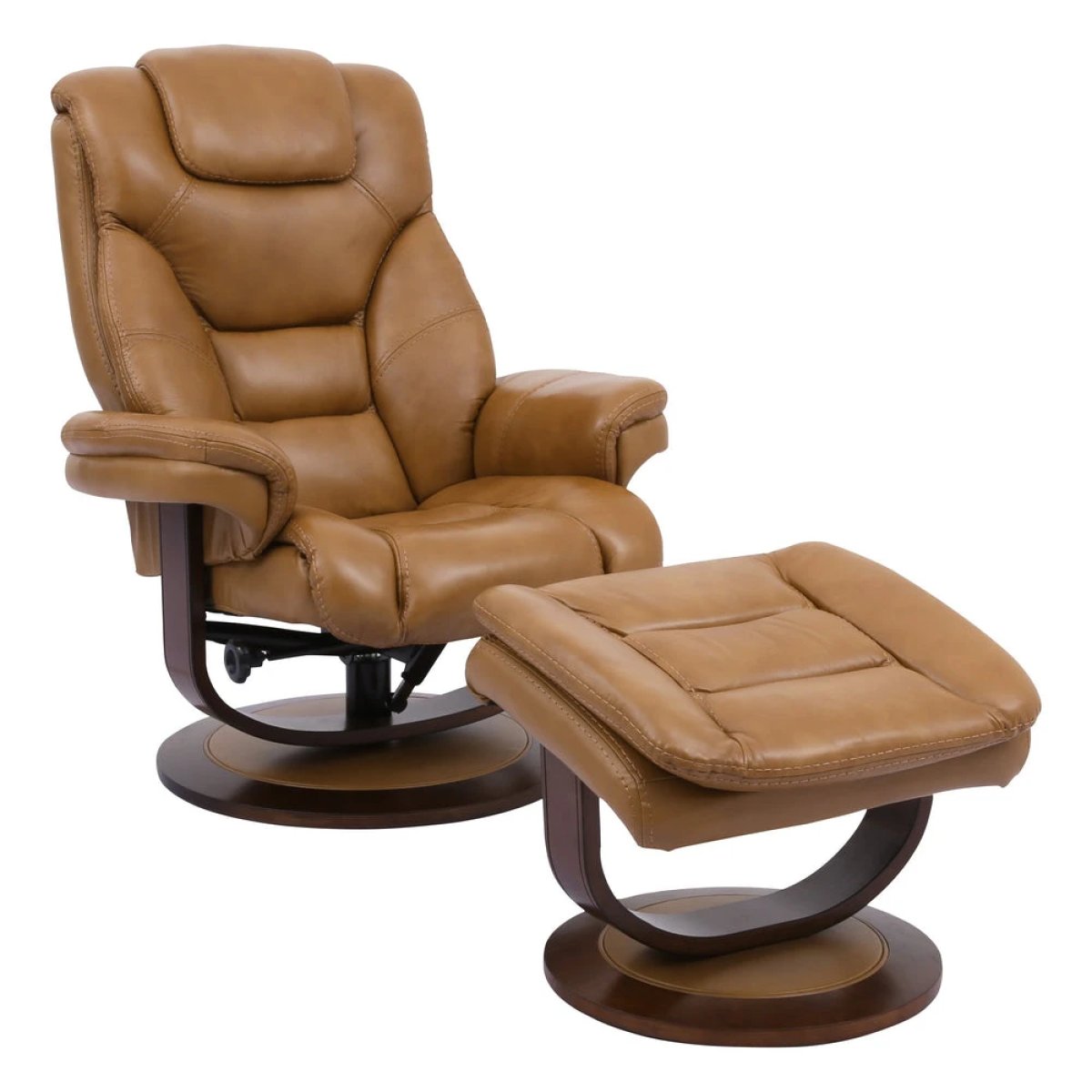 f86781022ee57ad35fc8ee3688d0f881 Monarch - Butterscotch Manual Reclining Swivel Chair & Ottoman - Image 1