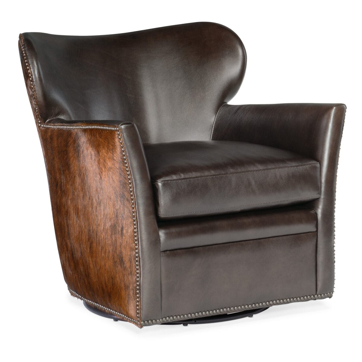 0c9b3d68b099b79ec39dc342a4ee0546 Kato leather Swivel Chair with Dark HOH - Image 1