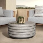 Reva Outdoor Round Coffee Table - Dark Gray - Image 8