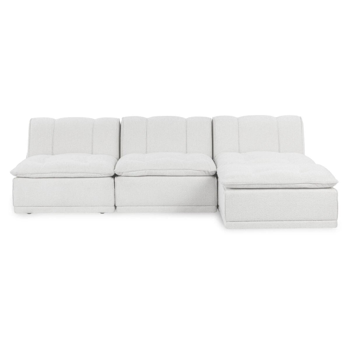 1da050c2a5a43b1b1456dd44503b8e91 Haven Leather Modular 3pc Sectional W/ Ottoman - White - Image 1