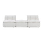 Haven Upholstered Modular 2pc Sectional W/ Ottoman - White