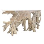 Cypress Teak Root Console Table 70" - 71" - Natural White Wash