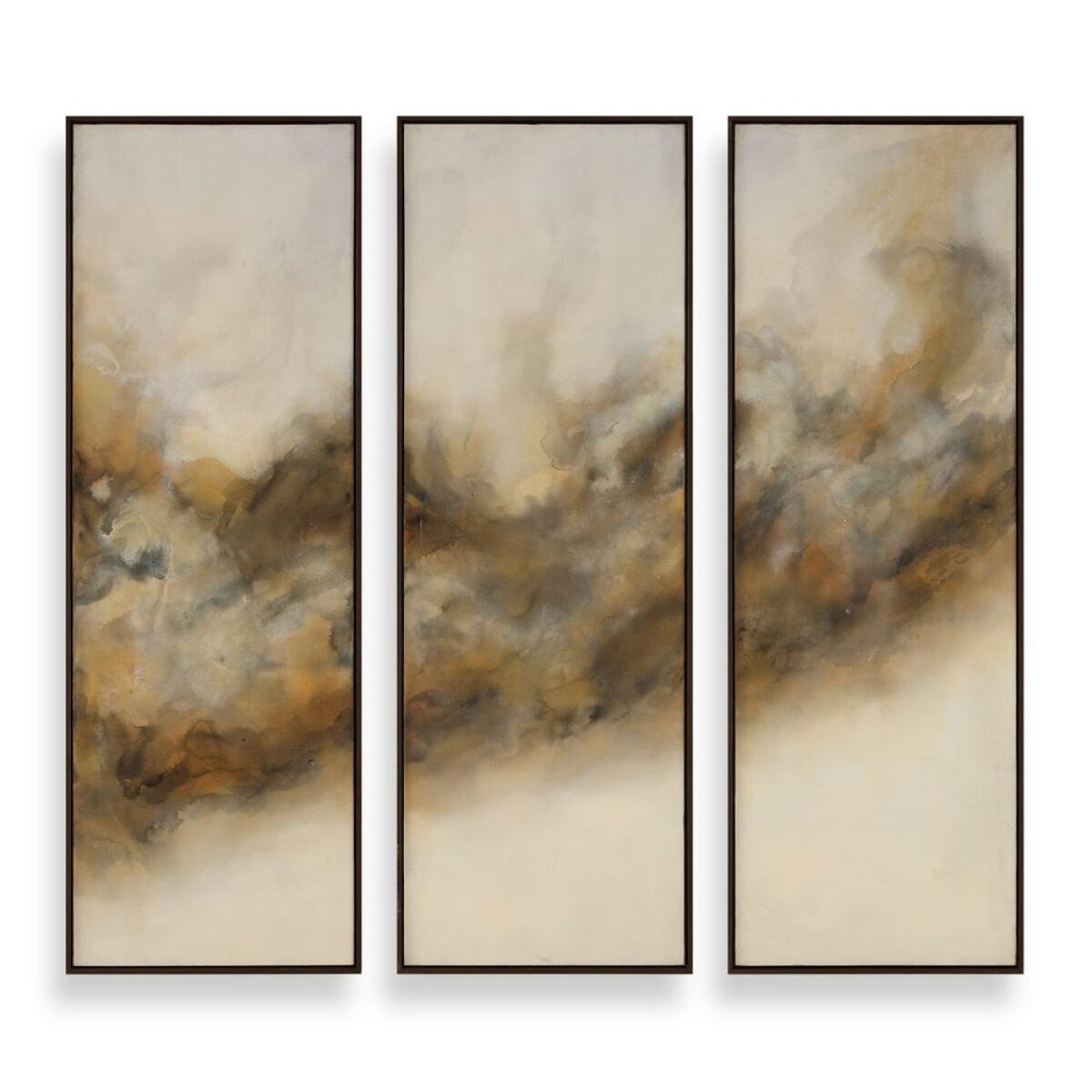 48e87ef4a18b0bac05c8ab739e2b66ae Smoke Break Hand Painted Canvases, S/3 - Image 1