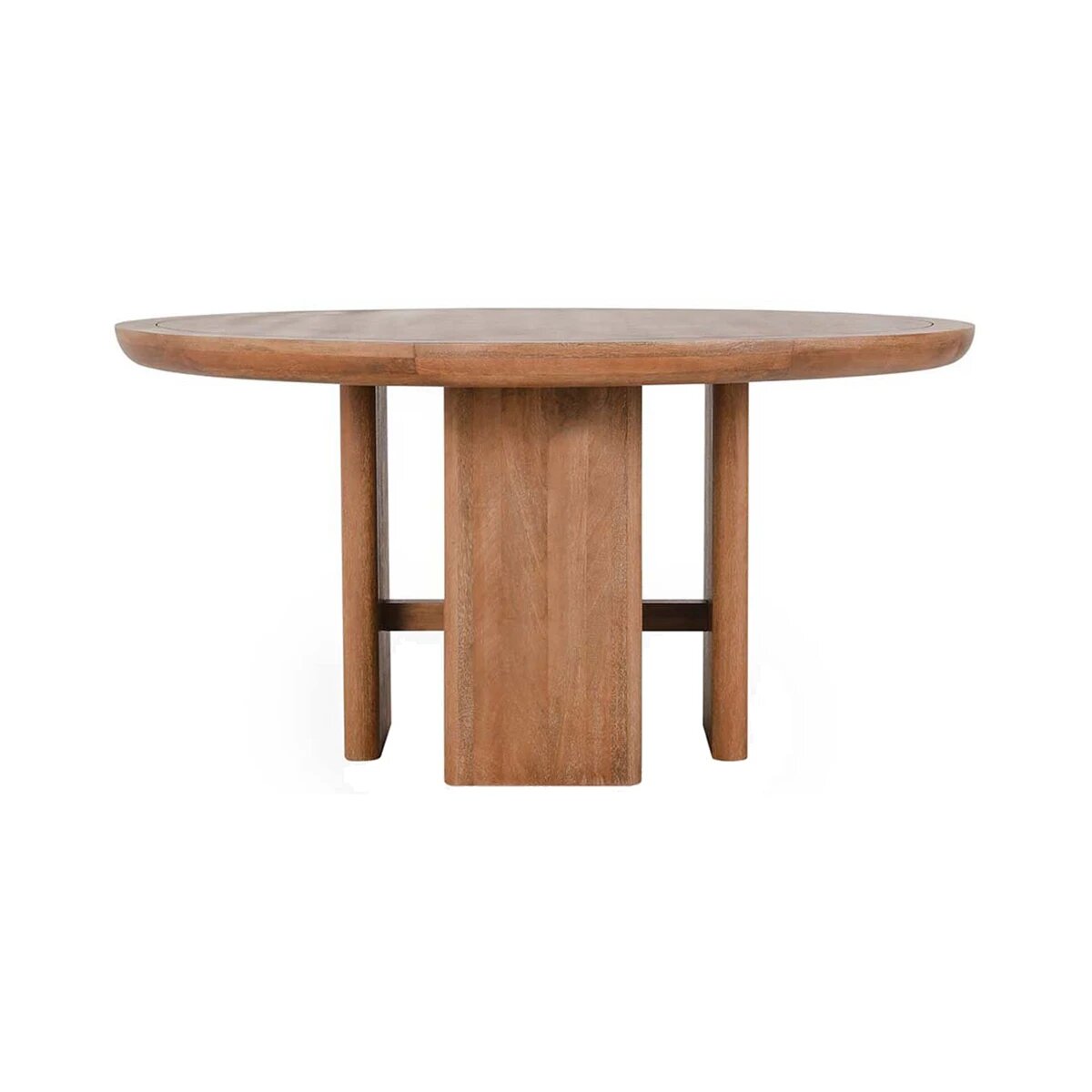 5643a42c7fcd774107ab9decf949e6d3 Selena Solid Wood Round Dining Table - Hickory Brown - Image 1