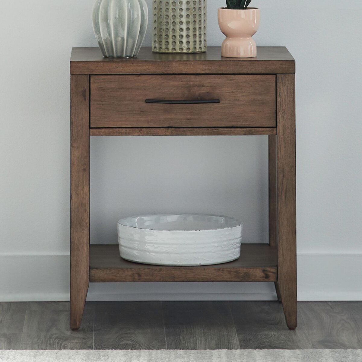 5b93c177fa73990da4d3a8c7e7bcad76 Open Nightstand w/ Charging Station - Image 1