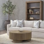 Runa Oak Veneer 42" Coffee Table - Khaki Mist - Image 9