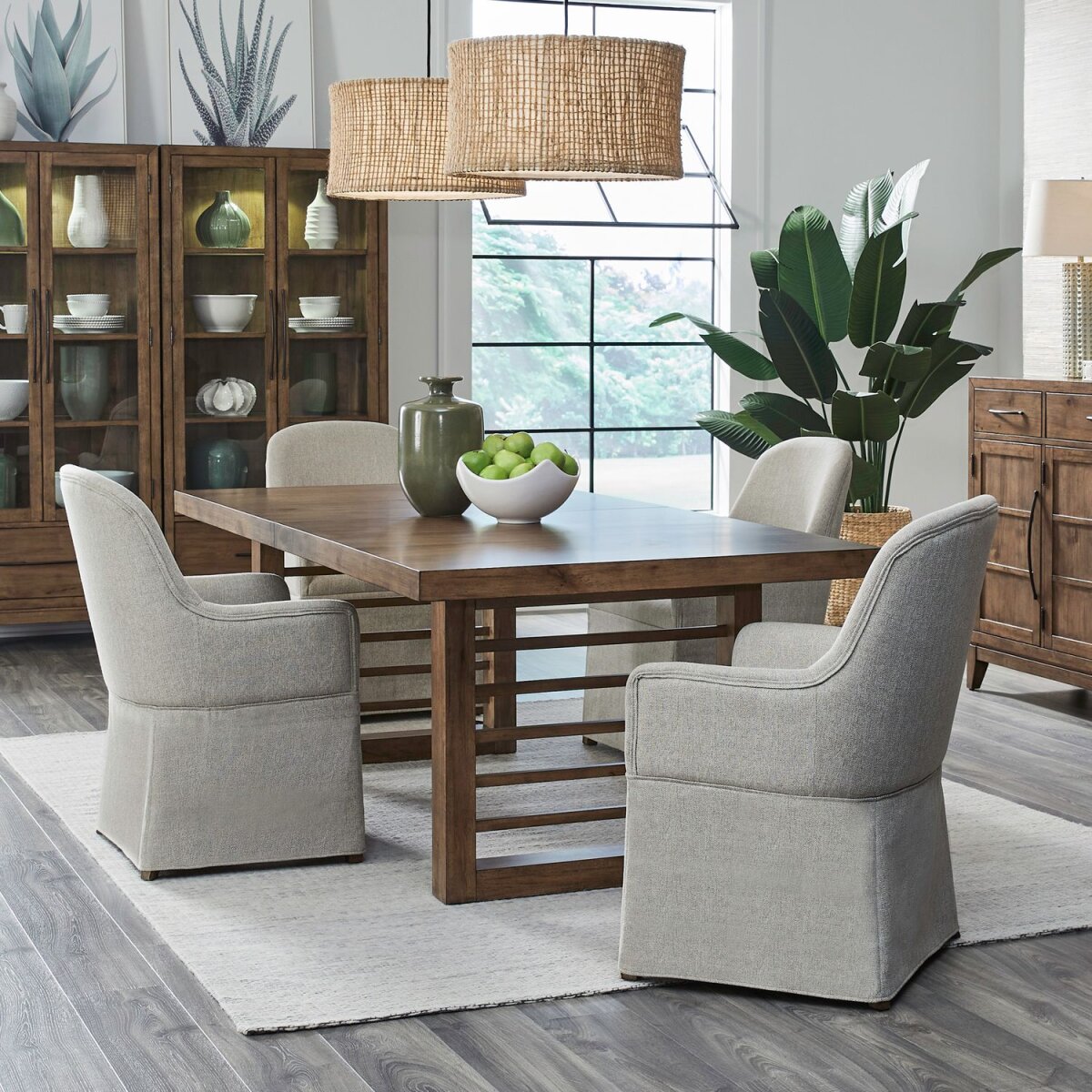 63a338688c2877517ac8555f4966797d 5 Piece Double Pedestal Table Set - Image 1