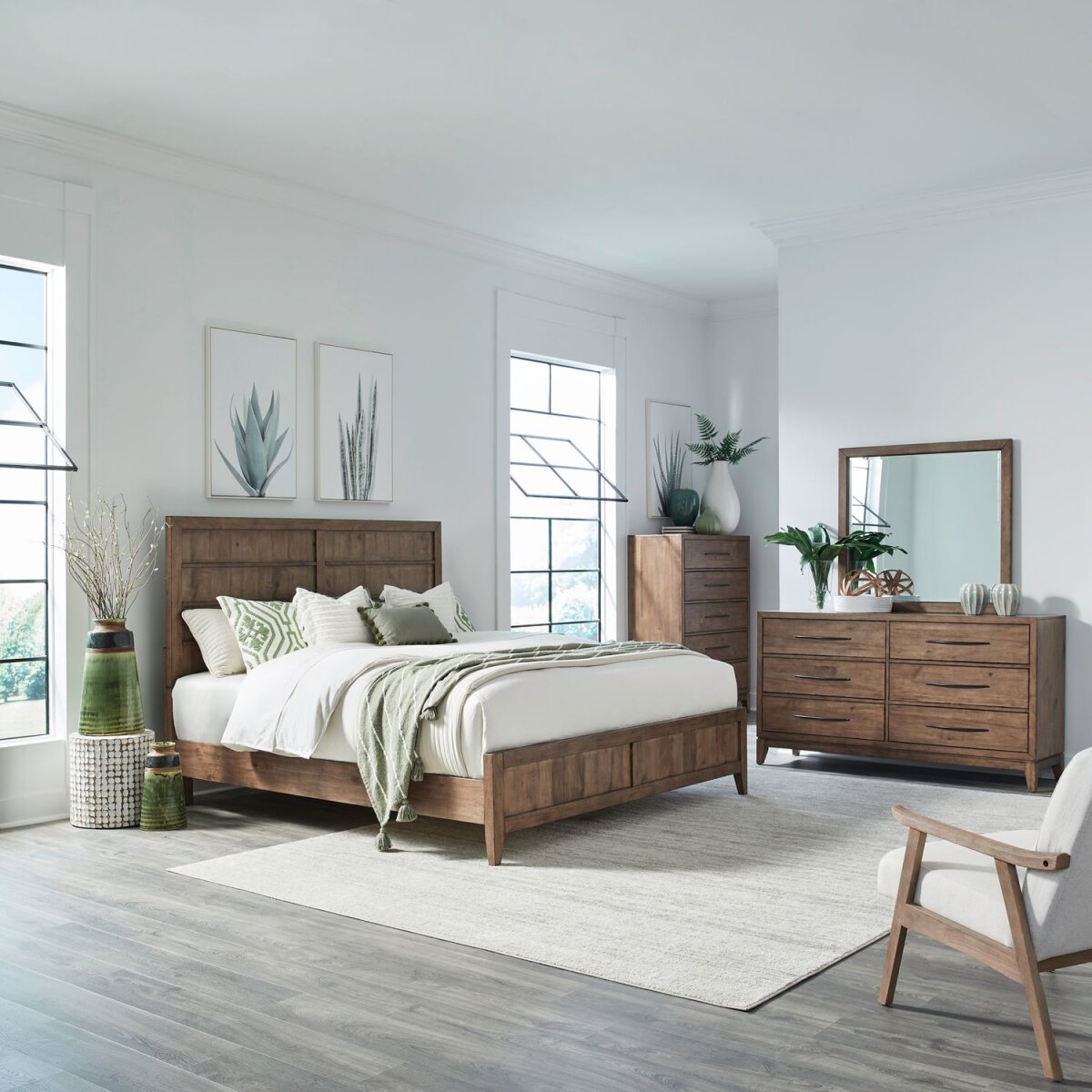 6b9033d597afbd4b90d5fae137db9050 Shaker Lakes Queen Panel Bed, Dresser & Mirror, Chest - Image 1