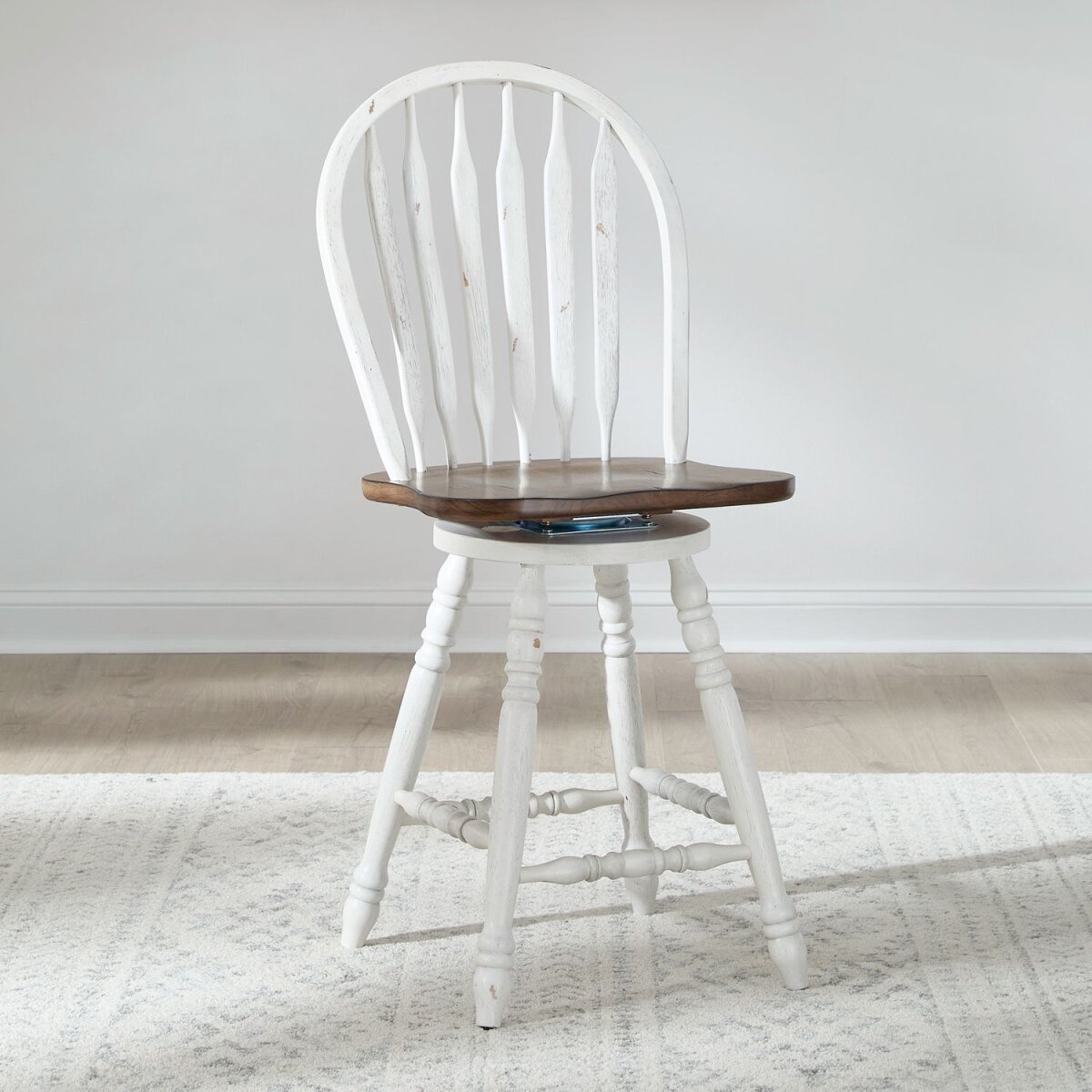 6be2a825215b63238f1b9adaf7d456a8 Carolina Crossing Windsor Swivel Counter Chair - White - Image 1