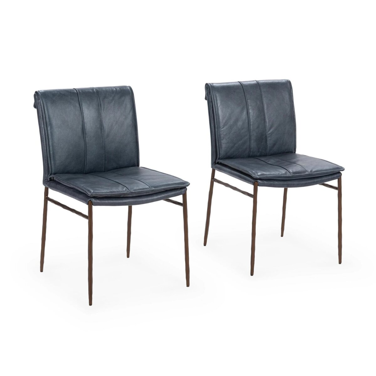 74a8222aa15fbcd1ba2d0fd4221d022e Mayer Leather Dining Chair Set Of 2 - Ocean Blue - Image 1