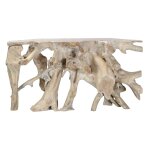 Cypress Teak Root Console Table 70" - 71" - Natural White Wash - Image 4