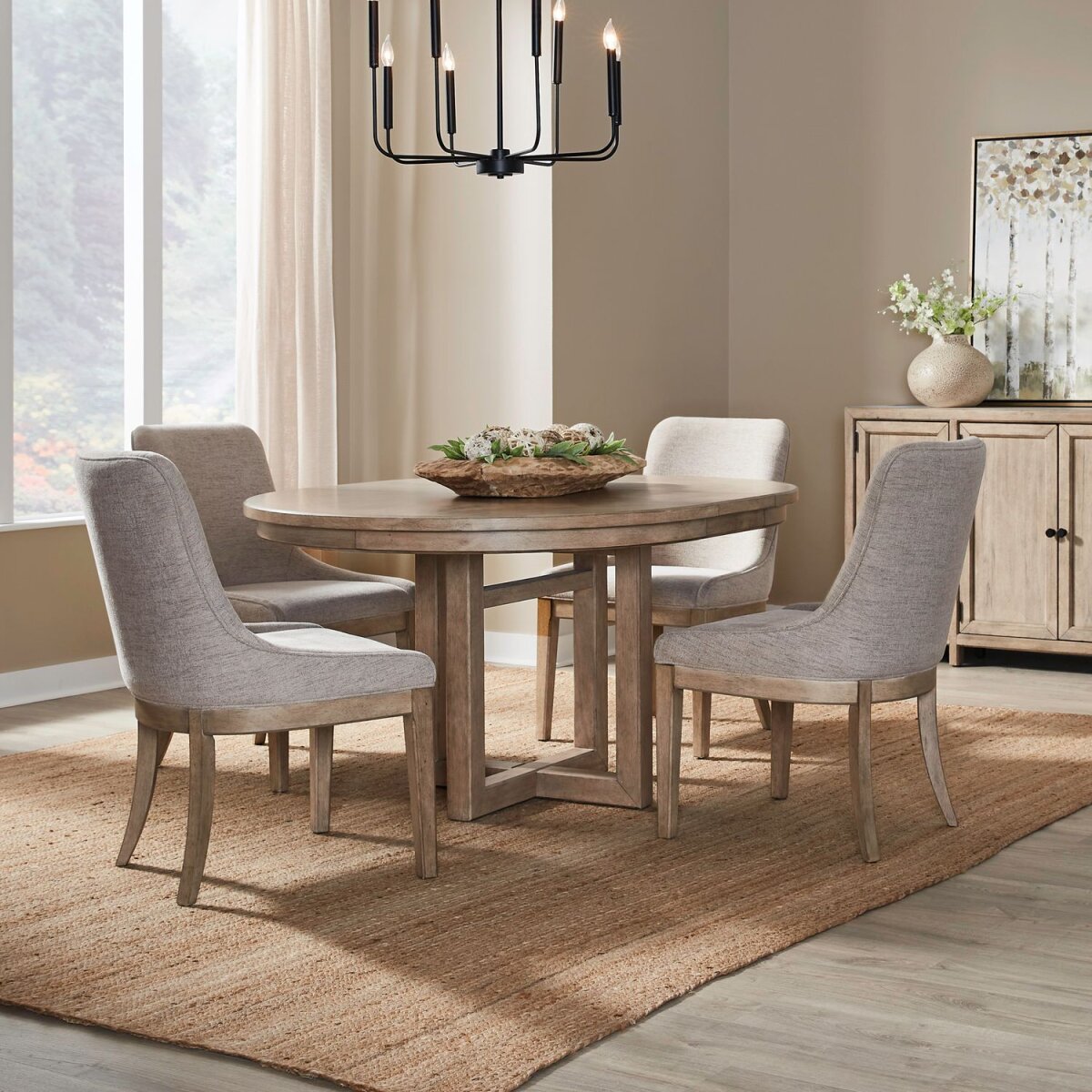 90aa7a9de048cb07ebd0ff24ed55b35c Opt 5 Piece Pedestal Table Set - Image 1