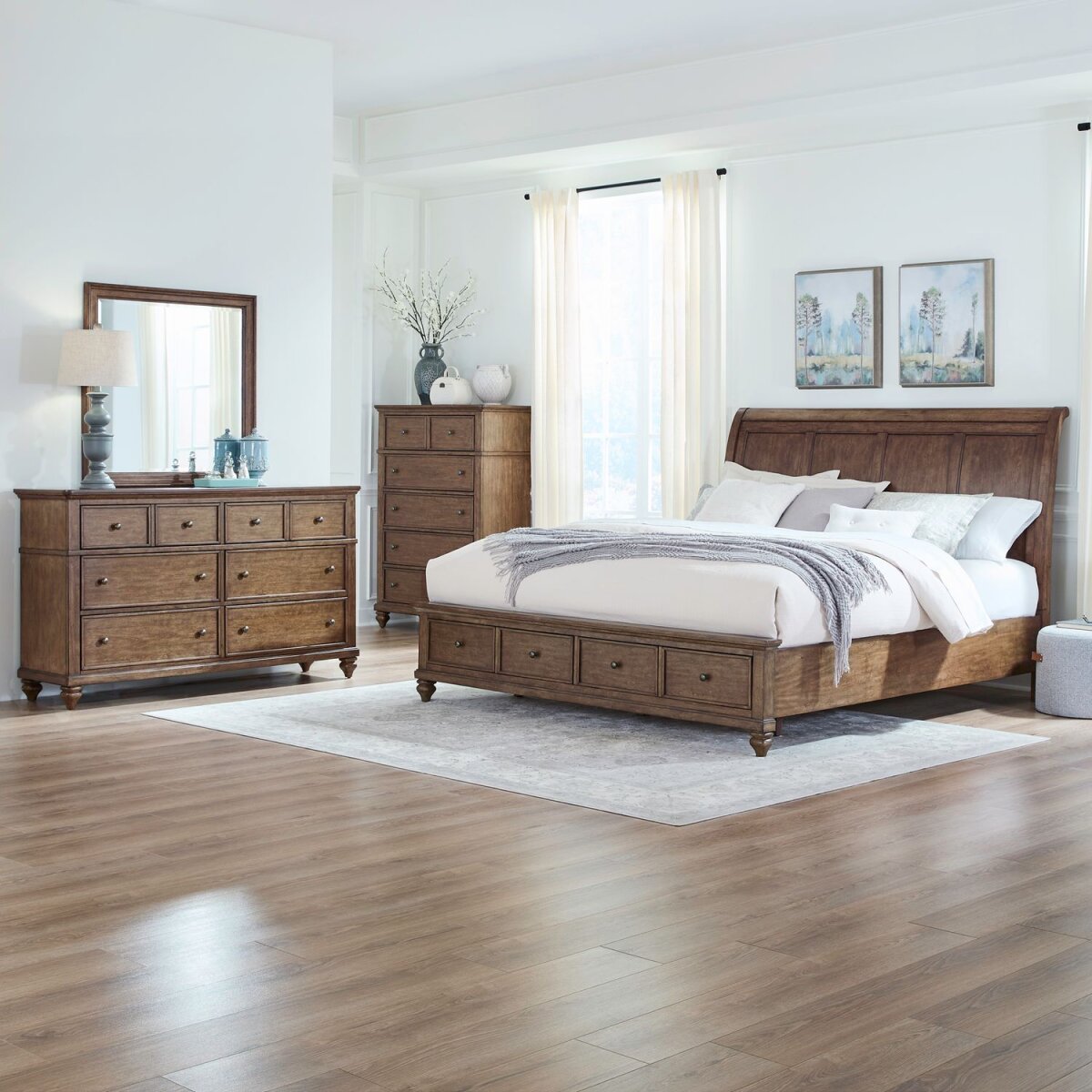 9d05d3f6fd017d824f50acfd93f57d1b King Storage Bed, Dresser & Mirror, Chest - Image 1
