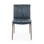 Mayer Leather Dining Chair Set Of 2 - Ocean Blue - Image 4
