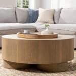 Runa Oak Veneer 42" Coffee Table - Khaki Mist - Image 8