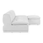 Haven Leather Modular 3pc Sectional W/ Ottoman - White - Image 4