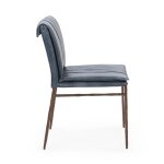 Mayer Leather Dining Chair Set Of 2 - Ocean Blue - Image 5